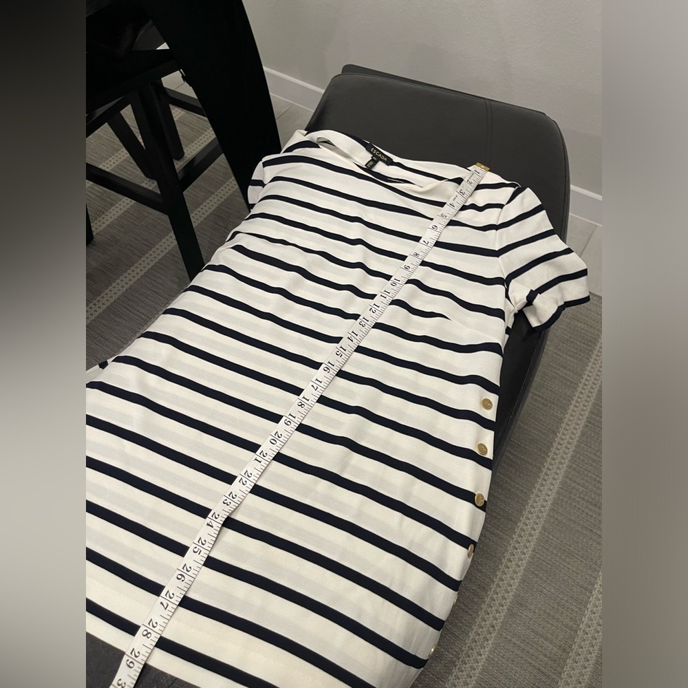 ESCADA Striped Side Snap Button Tunic blouse 42 - Picture 6 of 7